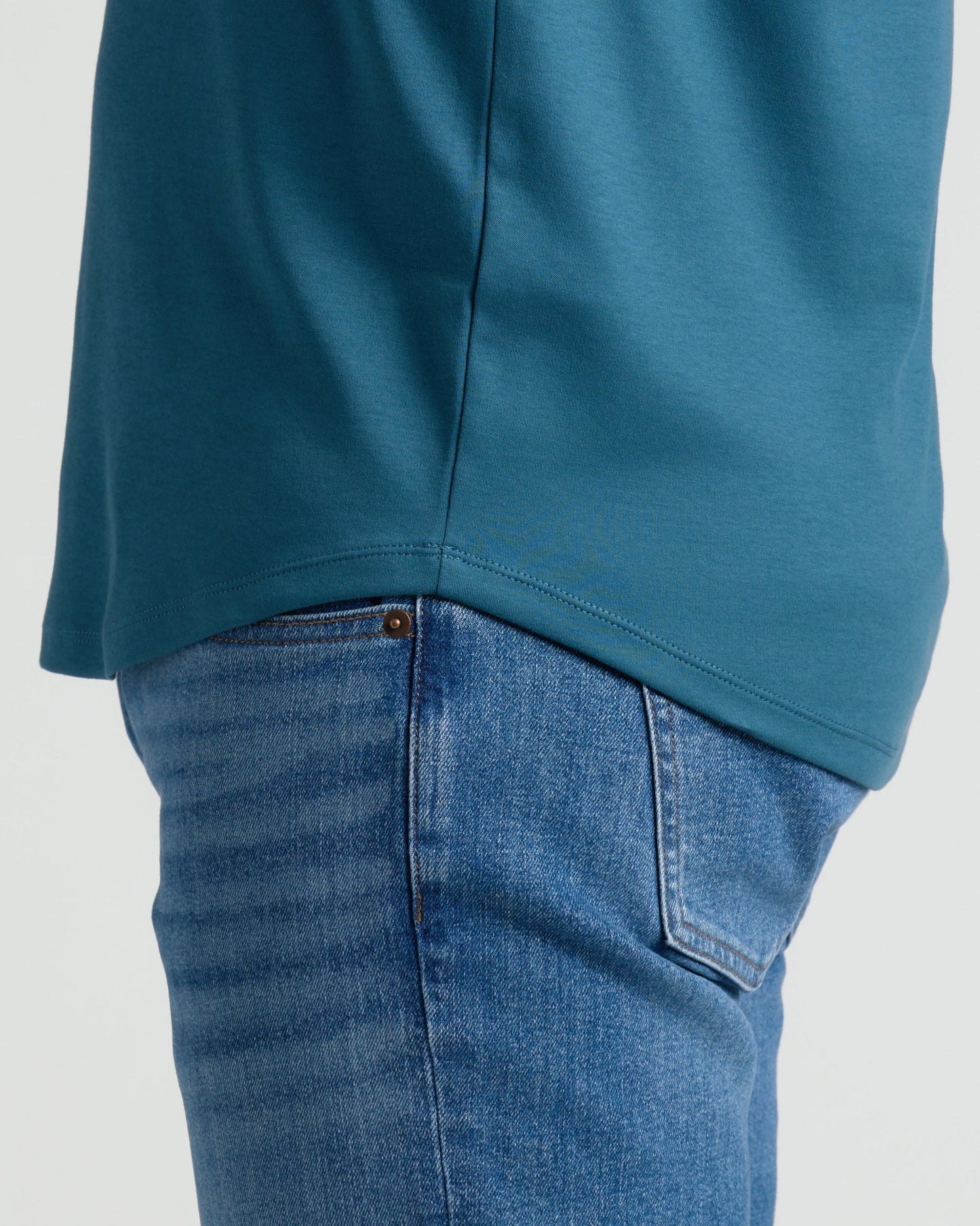 Lagoon Pima Crew Curved Hem