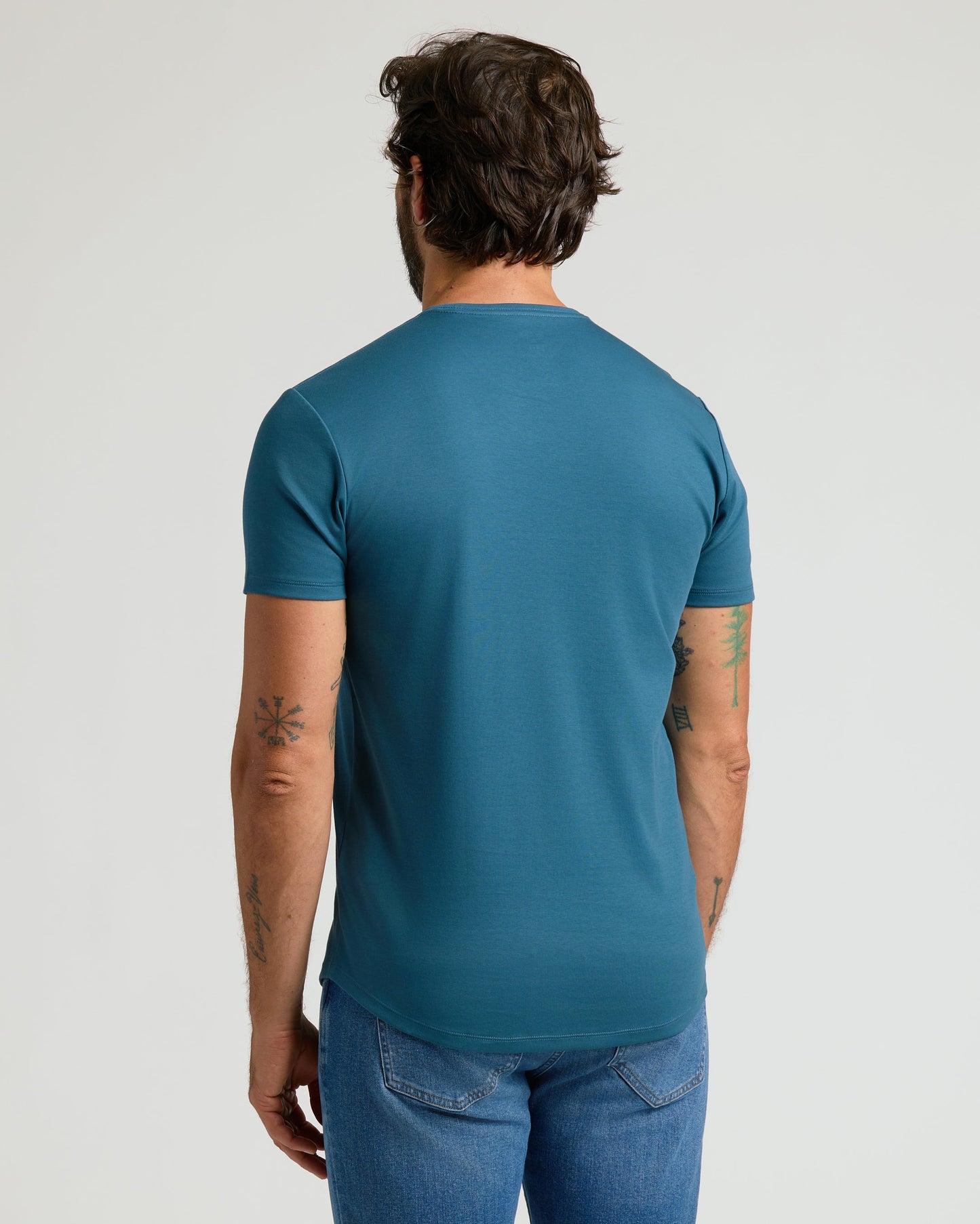 Lagoon Pima Crew Curved Hem