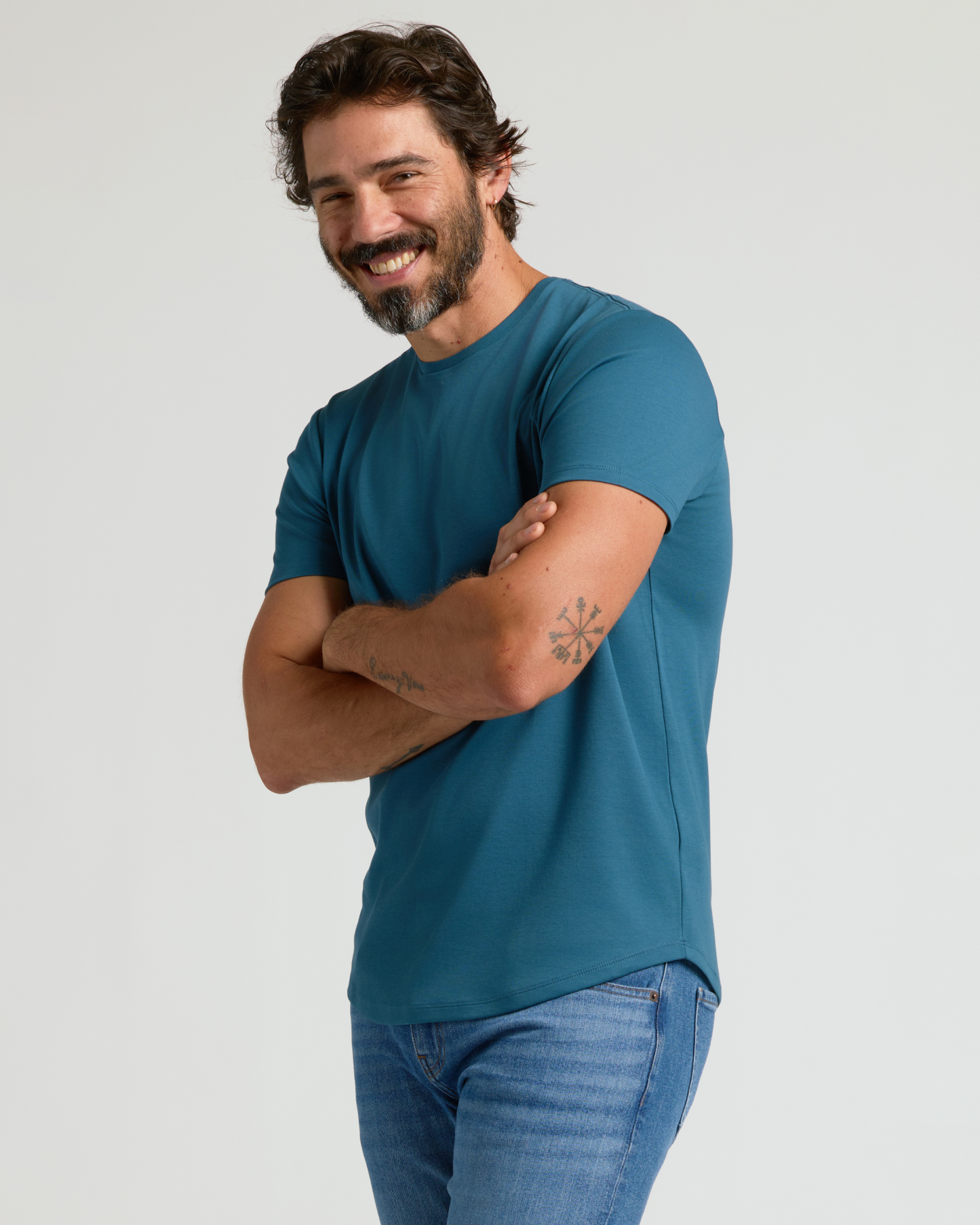 Lagoon Pima Crew Curved Hem