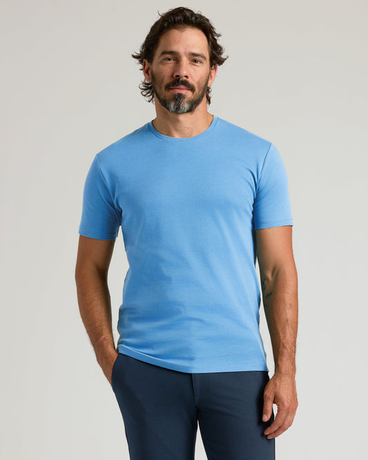 Cerulean Pima Crew Neck