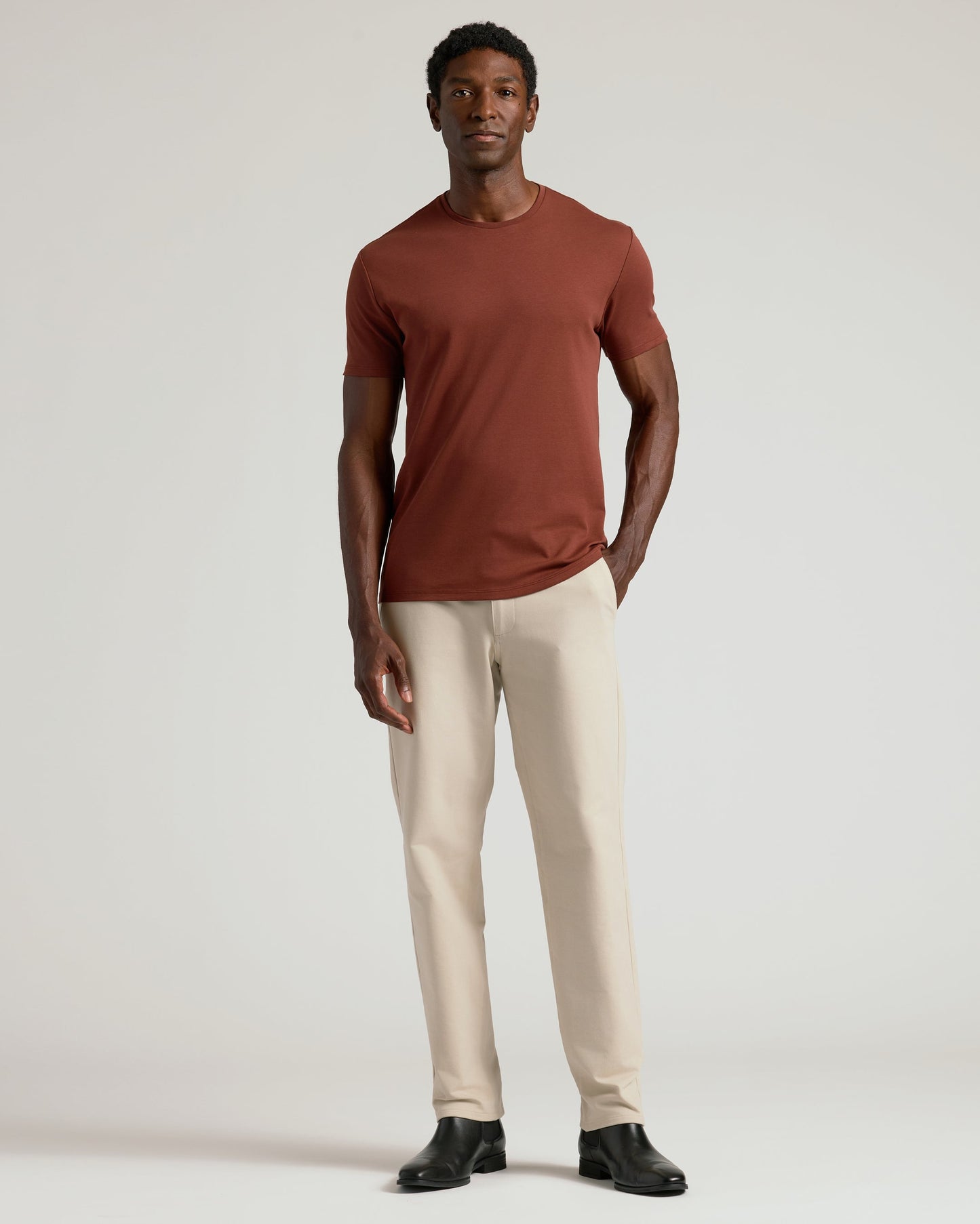 Chestnut Pima Crew Neck