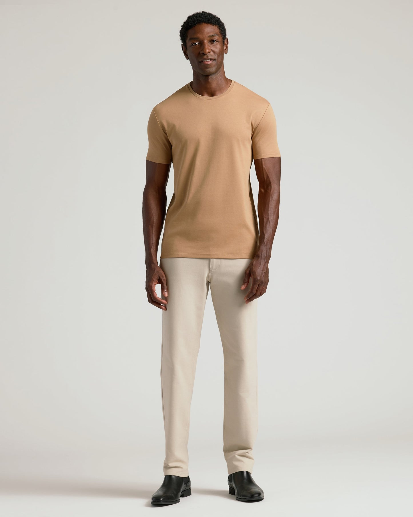 Tahini Pima Crew Neck