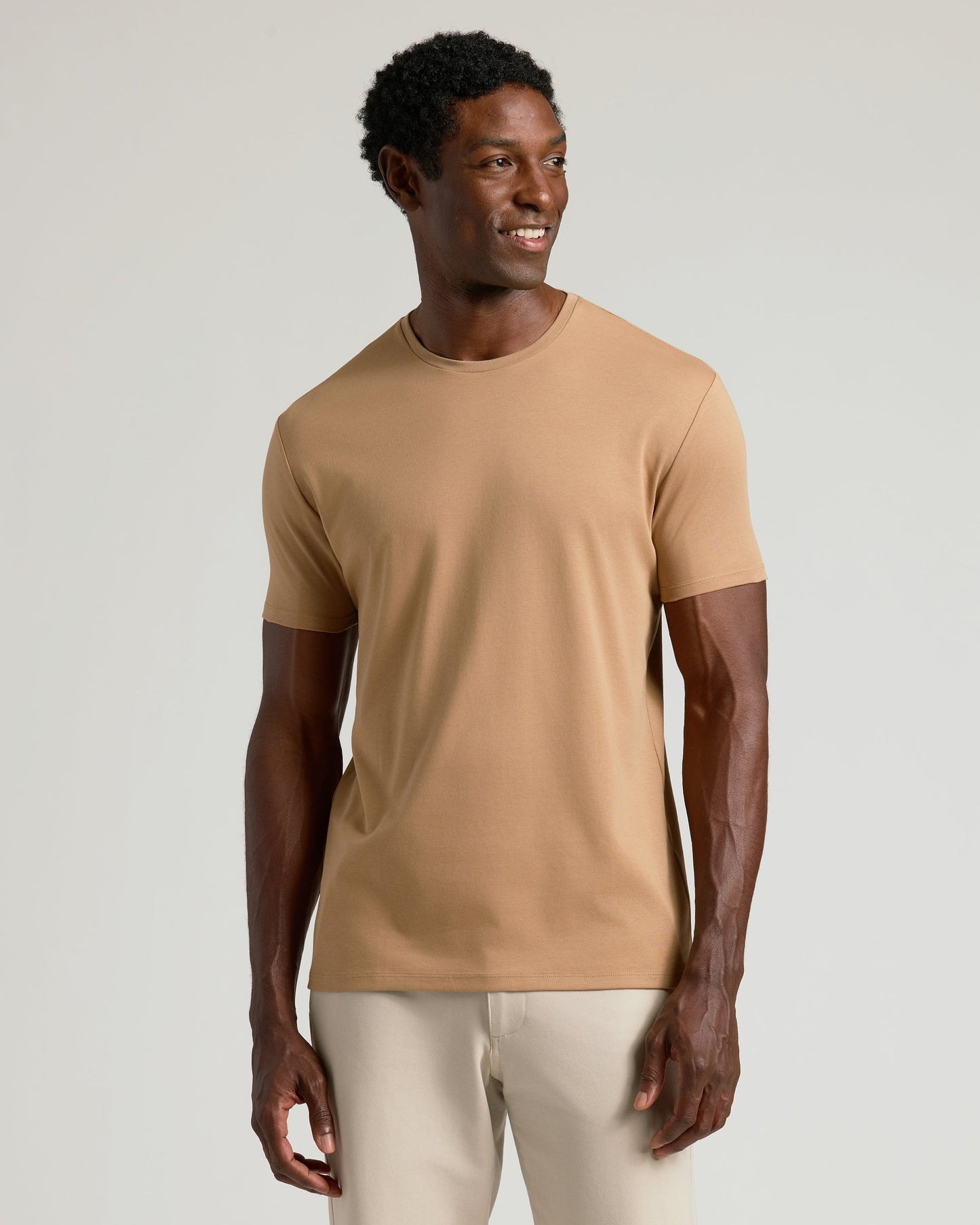 Tahini Pima Crew Neck