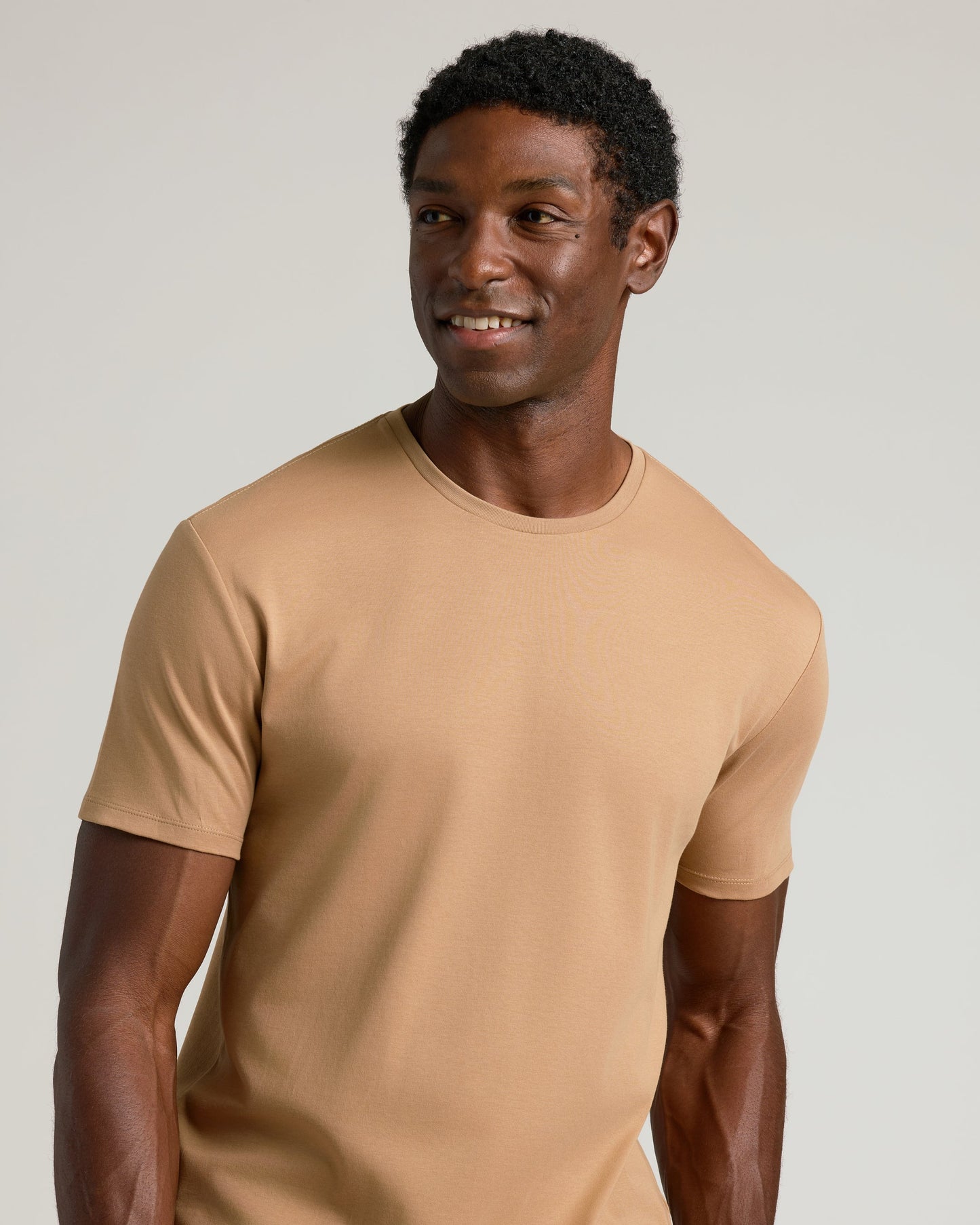 Tahini Pima Crew Neck