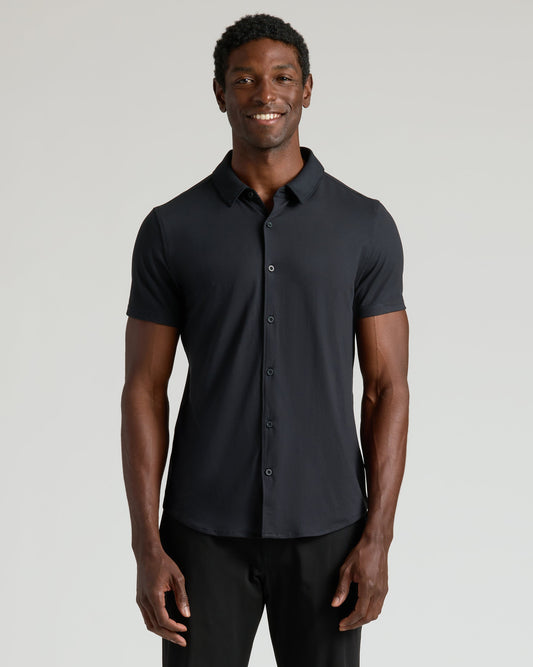 Black Short Sleeve Comfort Knit Shirt