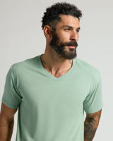 Heather Slate Green Classic V-Neck