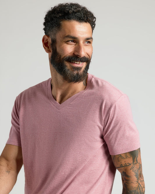 Light Heather Boysenberry Classic V-Neck