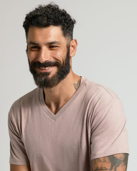 Light Heather Slate Mauve Classic V-Neck