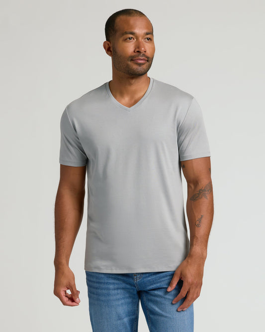 Steel Pima V-Neck