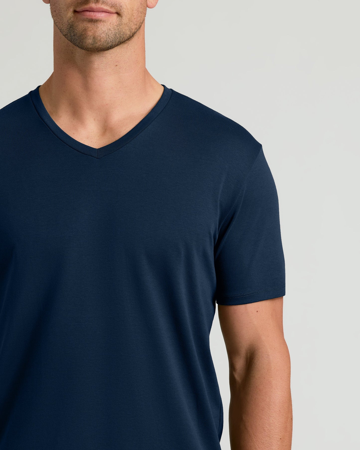 Navy Pima V-Neck