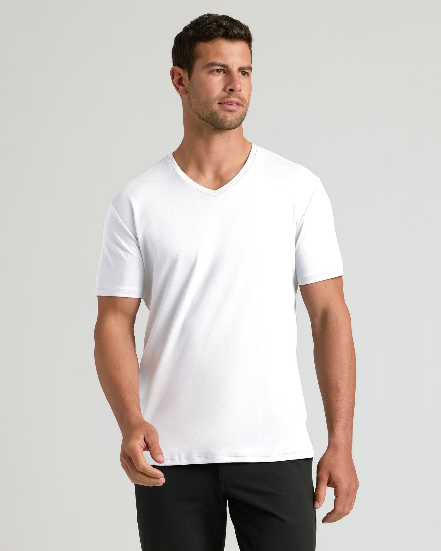White Pima V-Neck