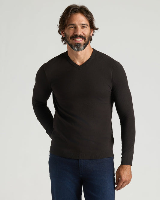 Black Dressy V-Neck Sweater