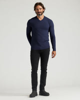 Navy Dressy V-Neck Sweater