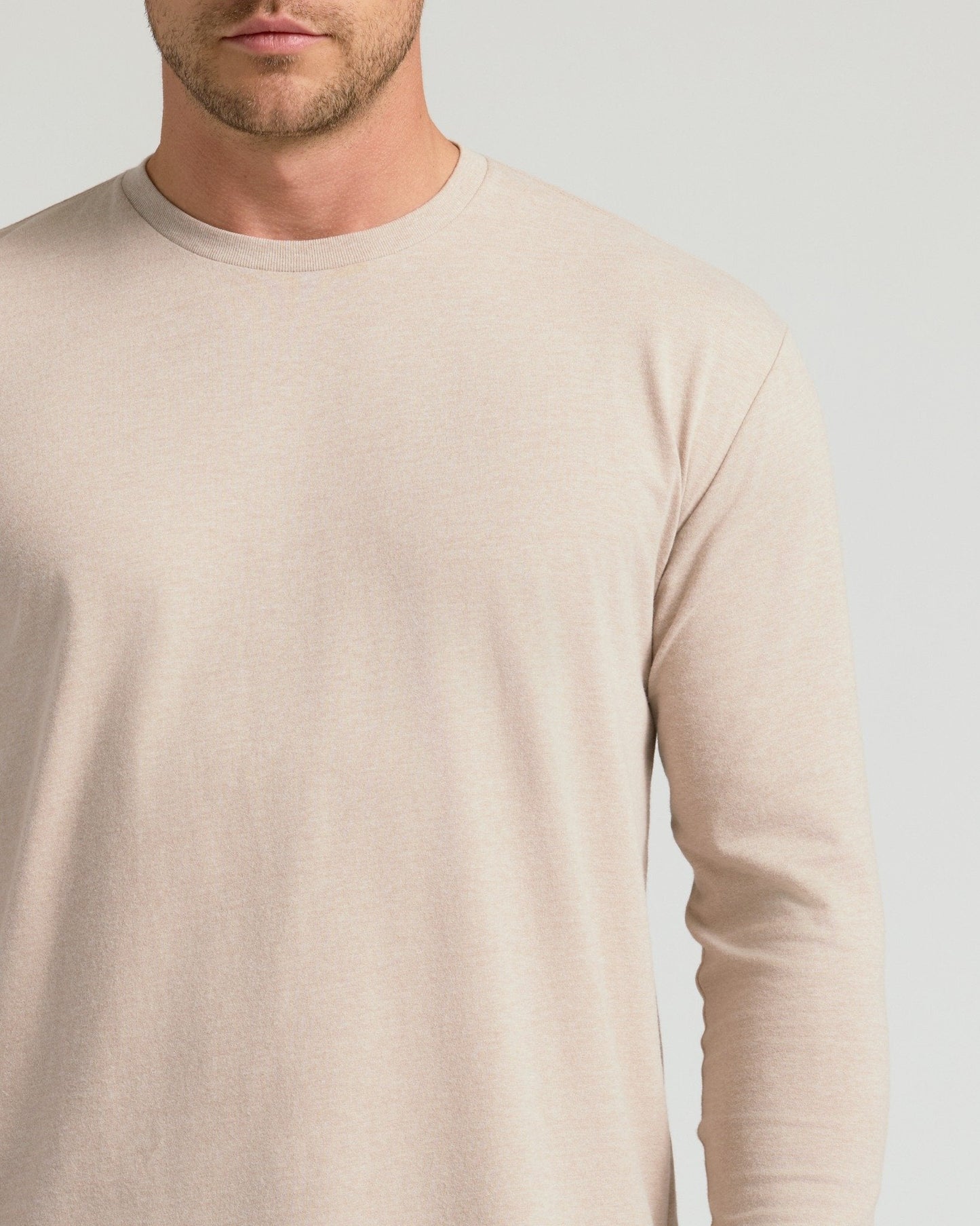 Heather Truffle Classic Long Sleeve Crew Neck