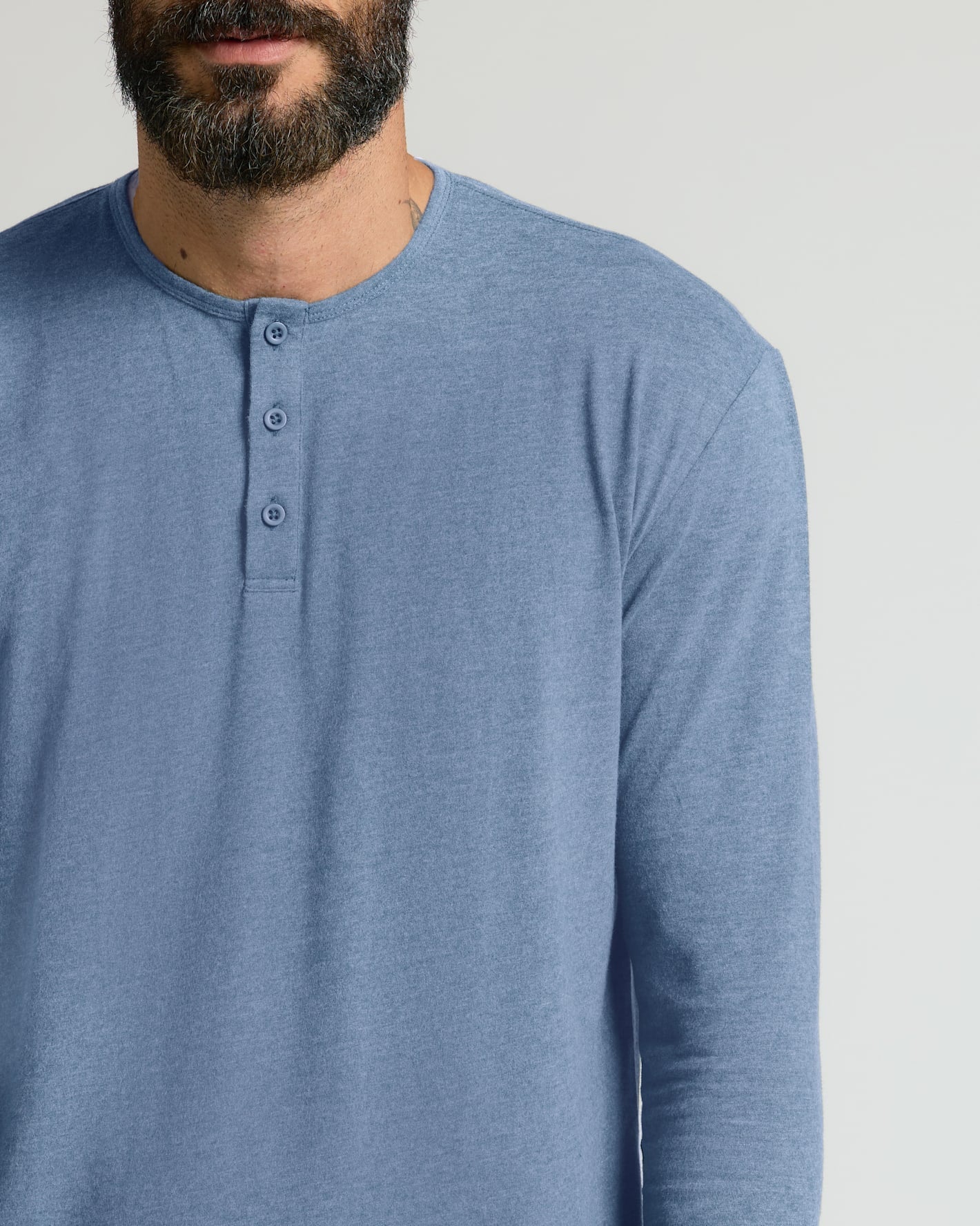 Dark Heather Vintage Navy Classic Long Sleeve Henley
