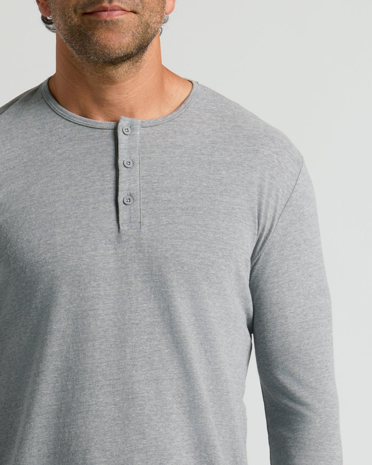 Heather Gray Classic Long Sleeve Henley