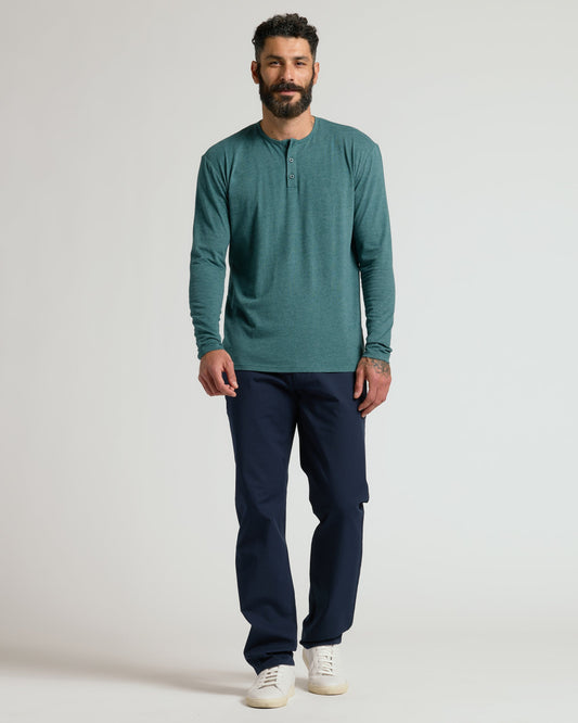 Heather Seafarer Classic Long Sleeve Henley