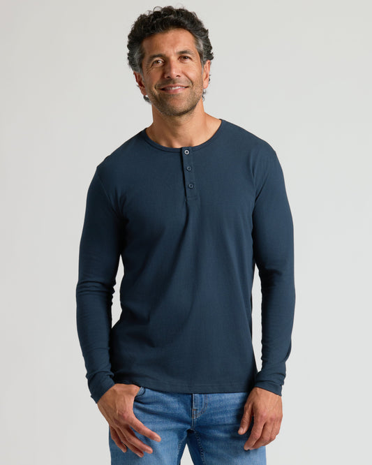 Navy Classic Long Sleeve Henley