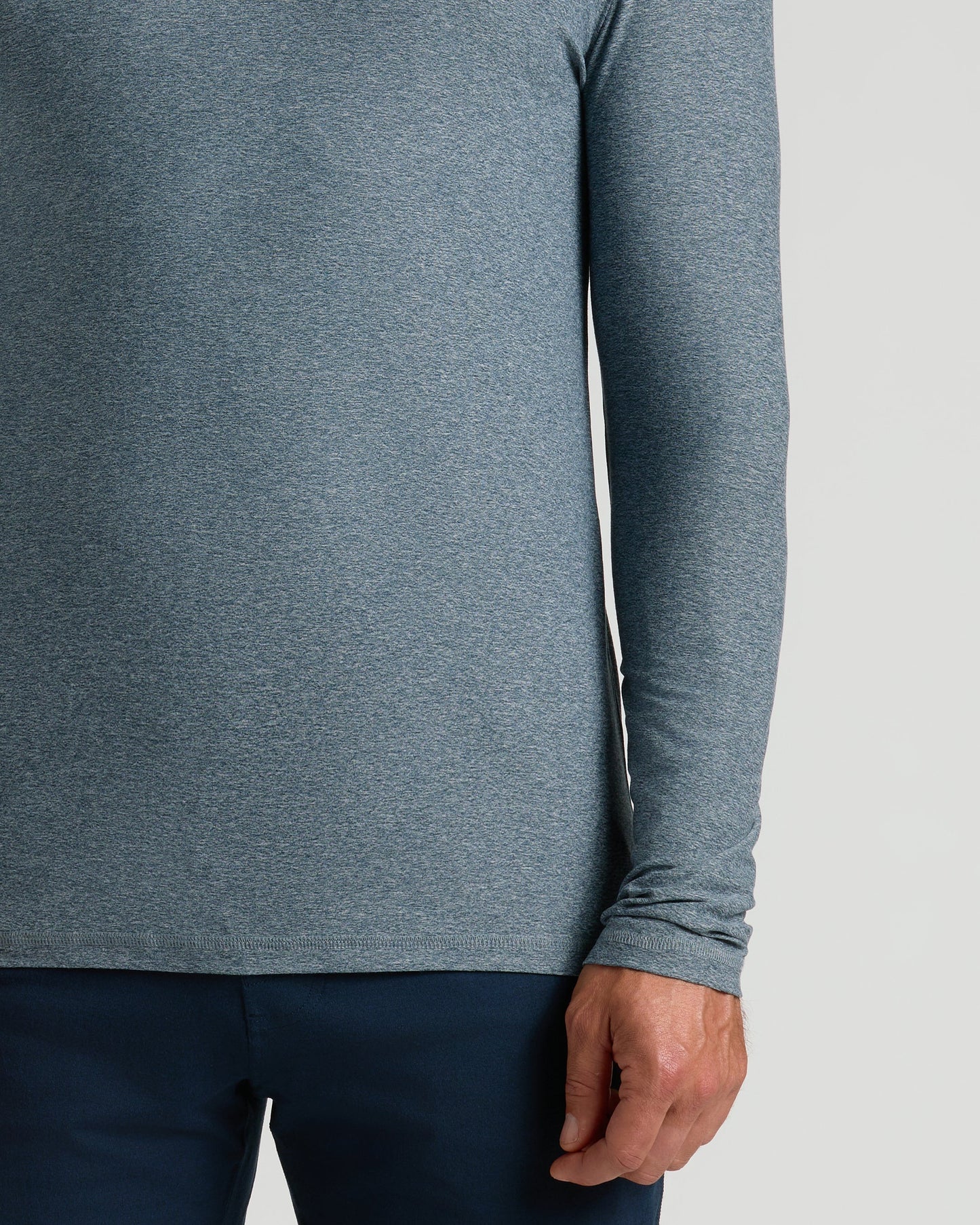 Heather Navy Active Long Sleeve Crew T-Shirt