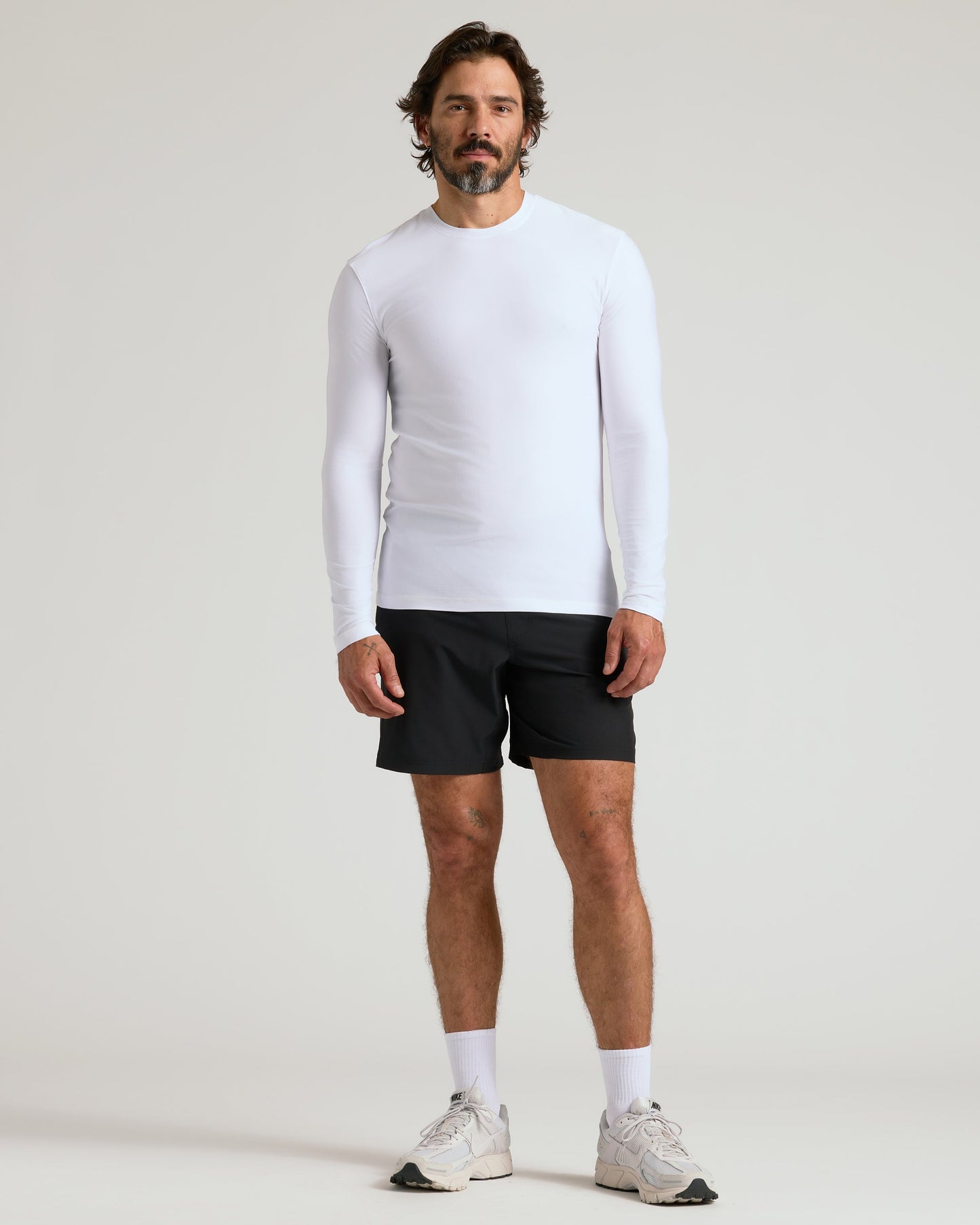 White Active Long Sleeve Crew T-Shirt