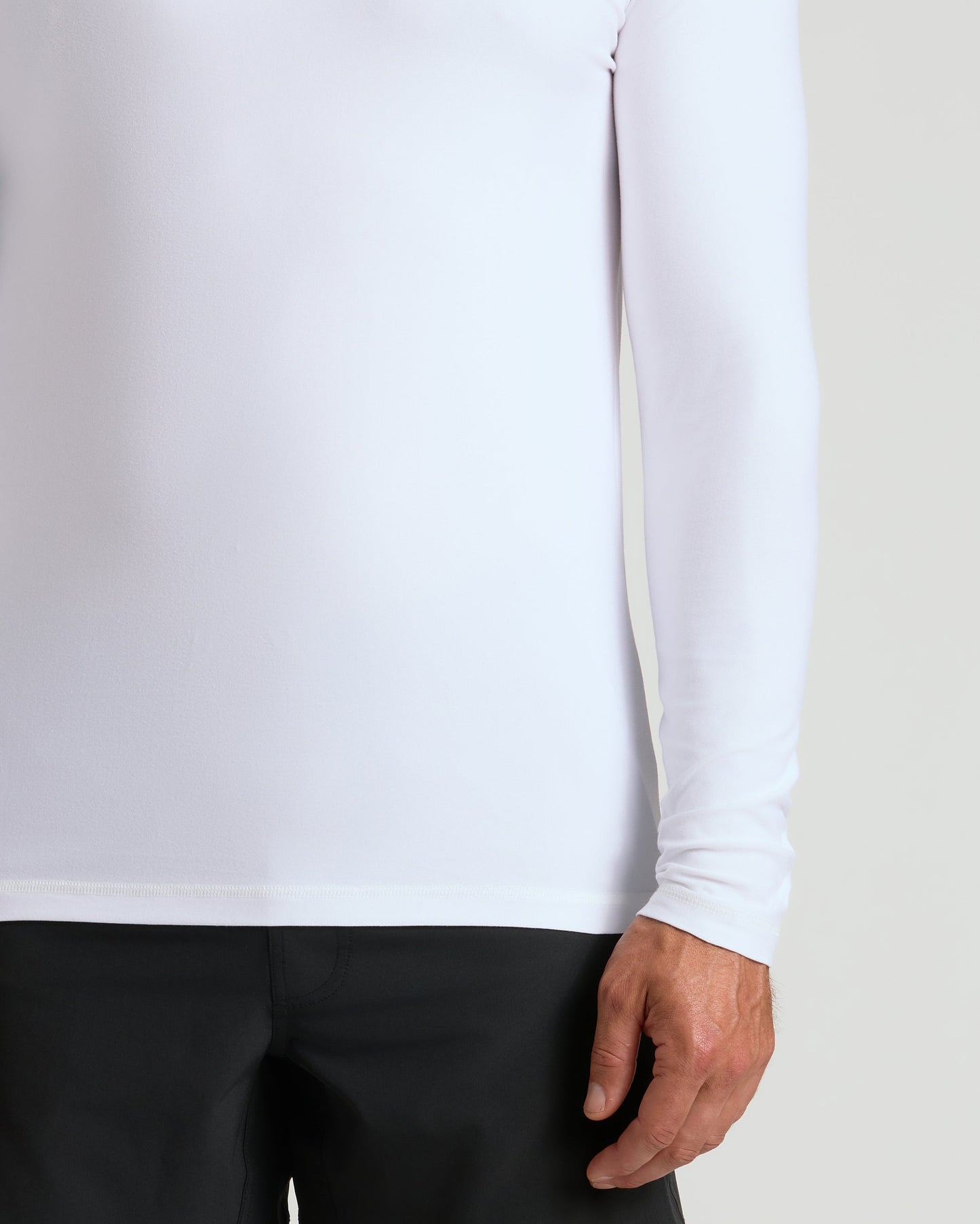 White Active Long Sleeve Crew T-Shirt
