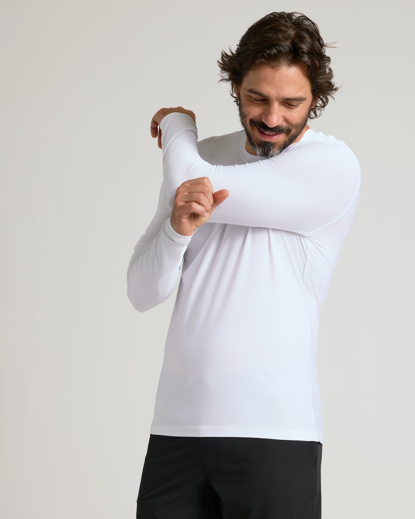 White Active Long Sleeve Crew T-Shirt