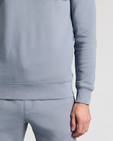 Dusty Blue Fleece French Terry Pullover Crew Neck