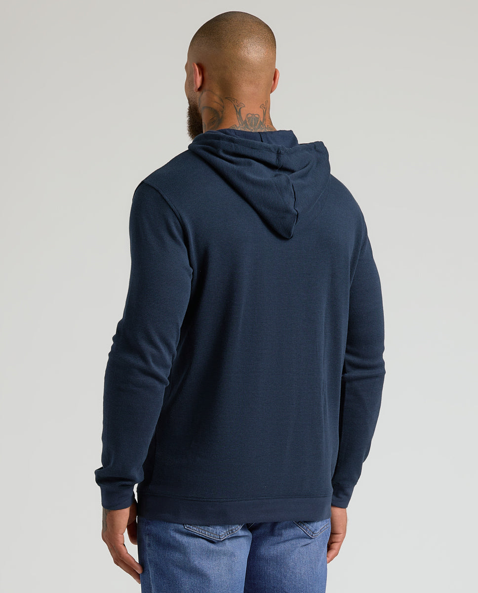Navy Waffle Hoodie