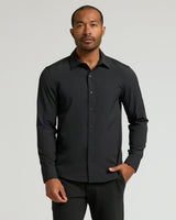 Black Performance Long Sleeve Dress Shirt