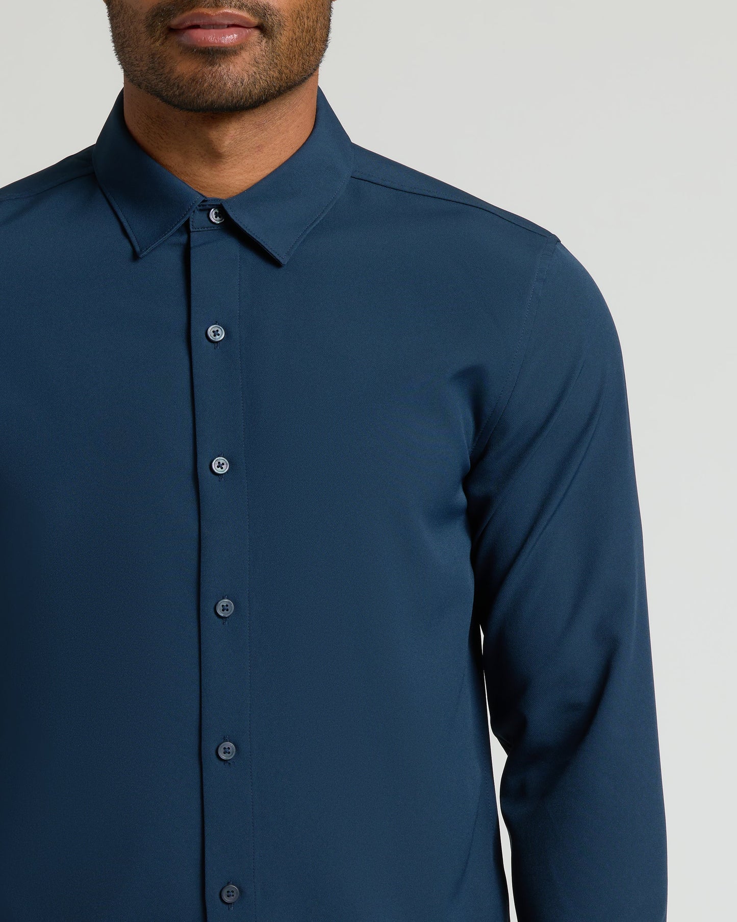 Navy Performance Long Sleeve Dress Shirt