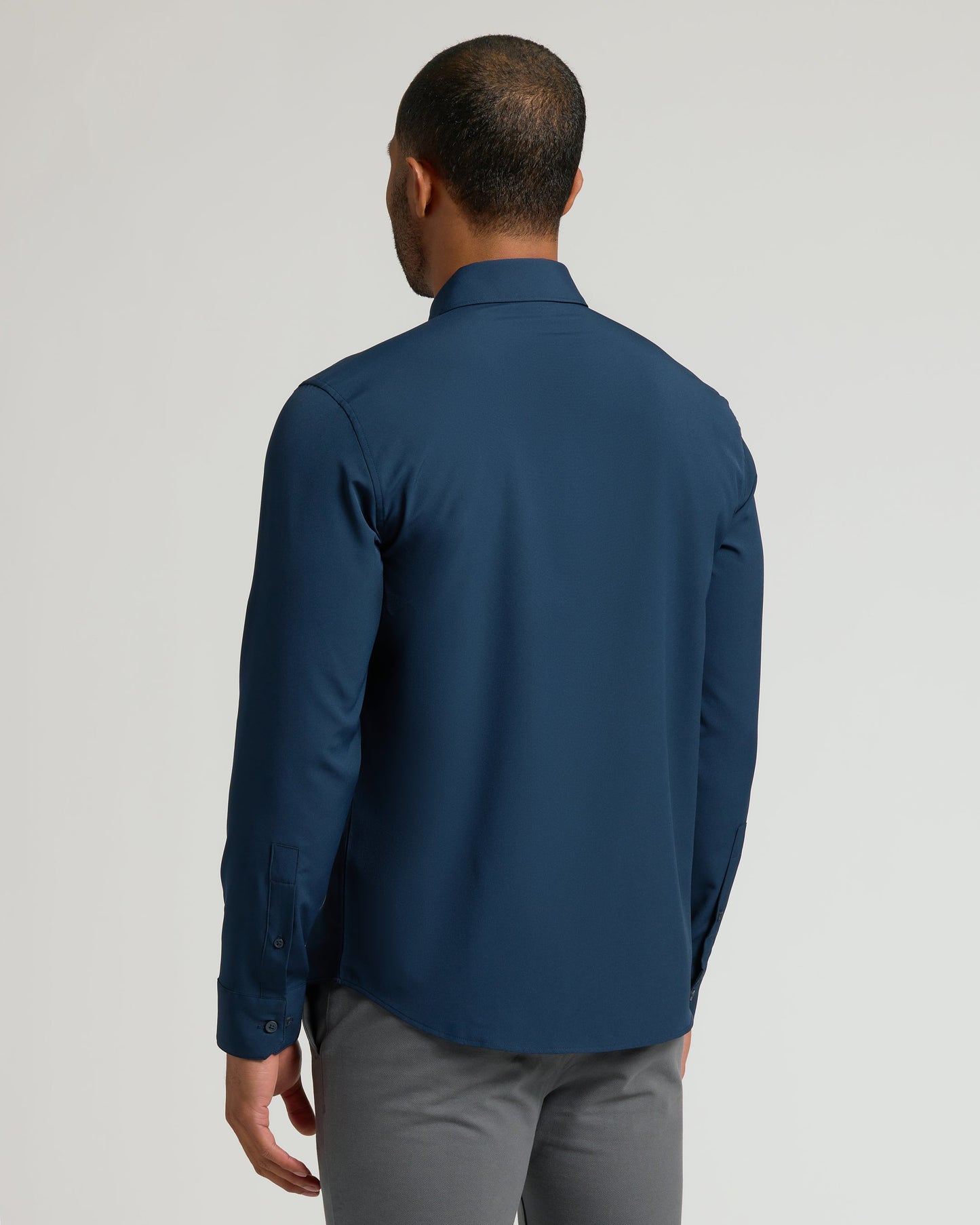 Navy Performance Long Sleeve Dress Shirt