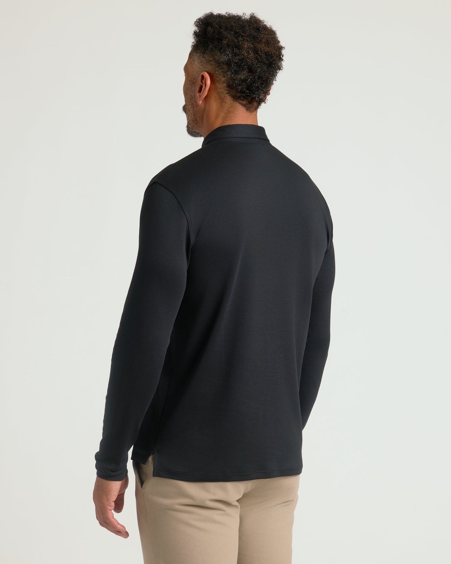 Black Long Sleeve Premium Pima Polo