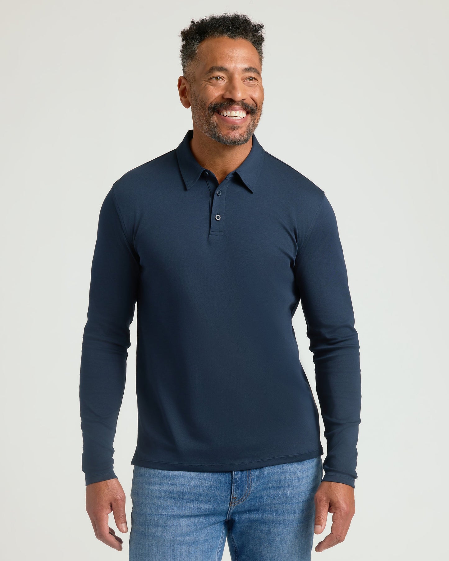 Navy Long Sleeve Premium Pima Polo