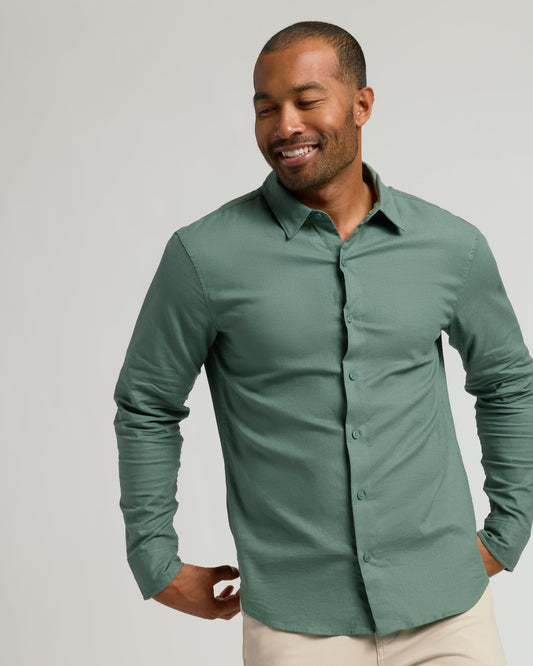 Moss Long Sleeve Linen Shirt