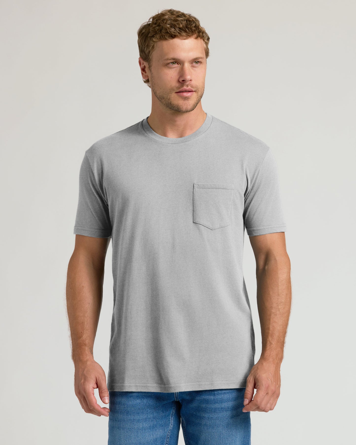 Heather Gray Pocket Crew Tee