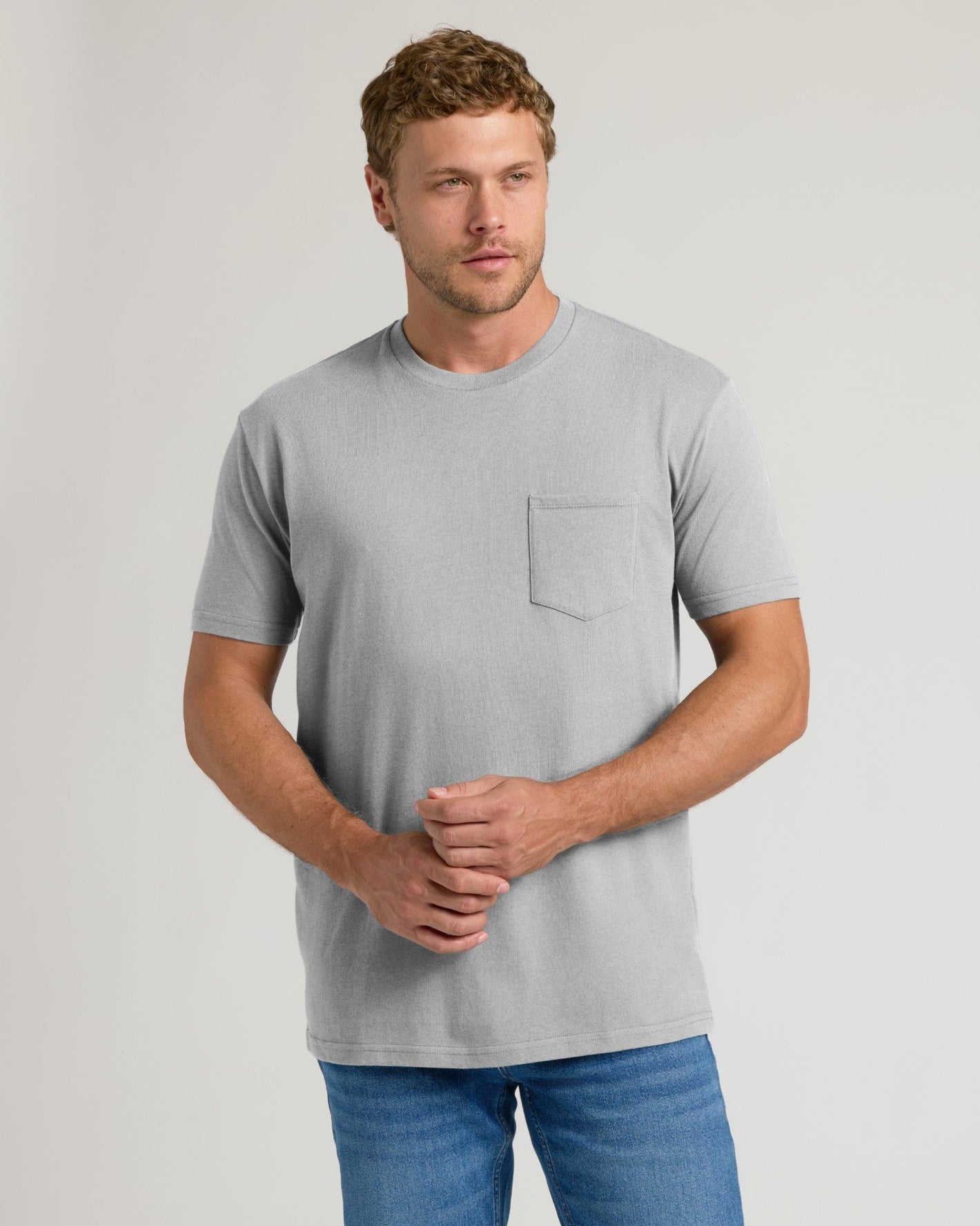 Heather Gray Pocket Crew Tee
