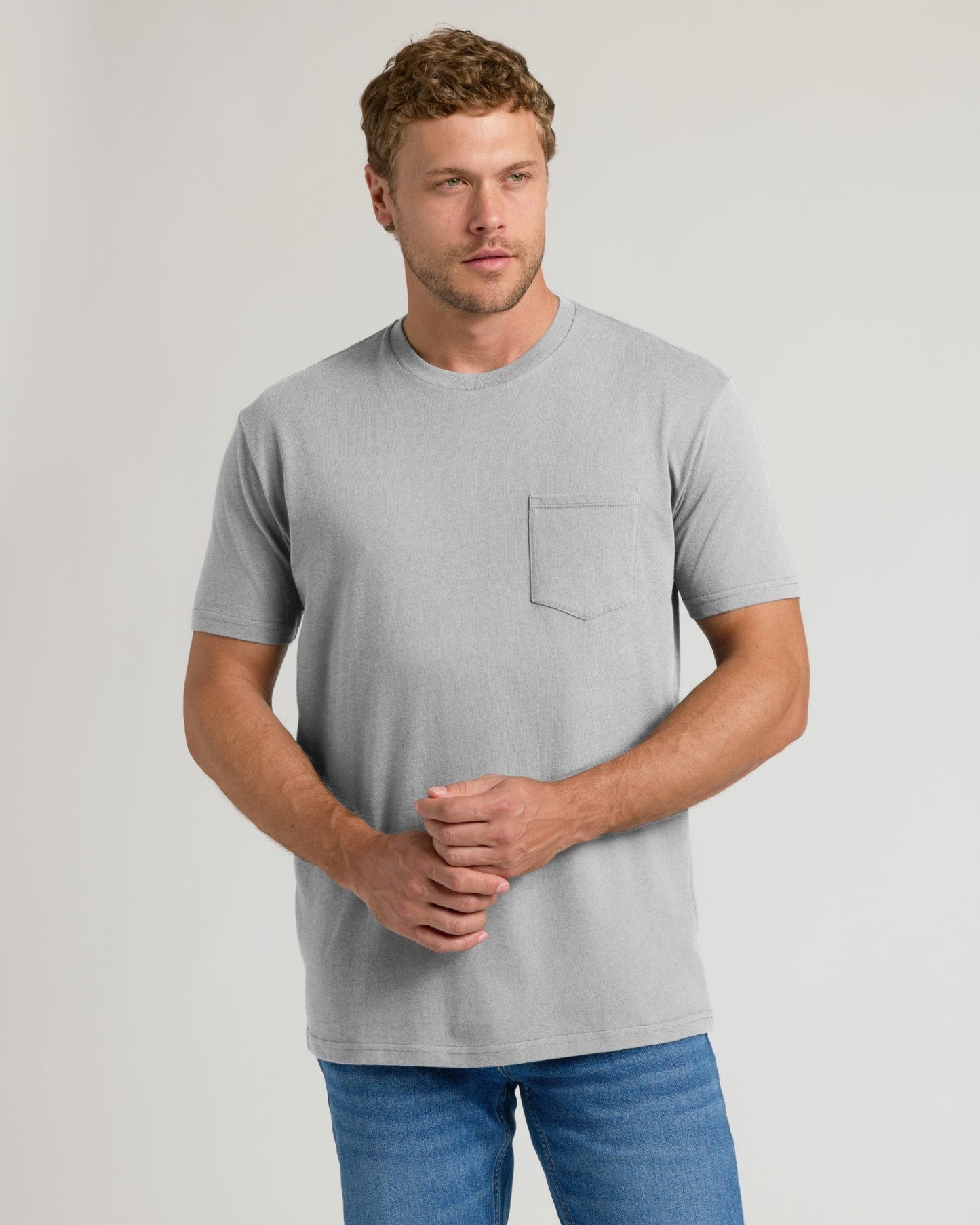 Heather Gray Pocket Crew Tee