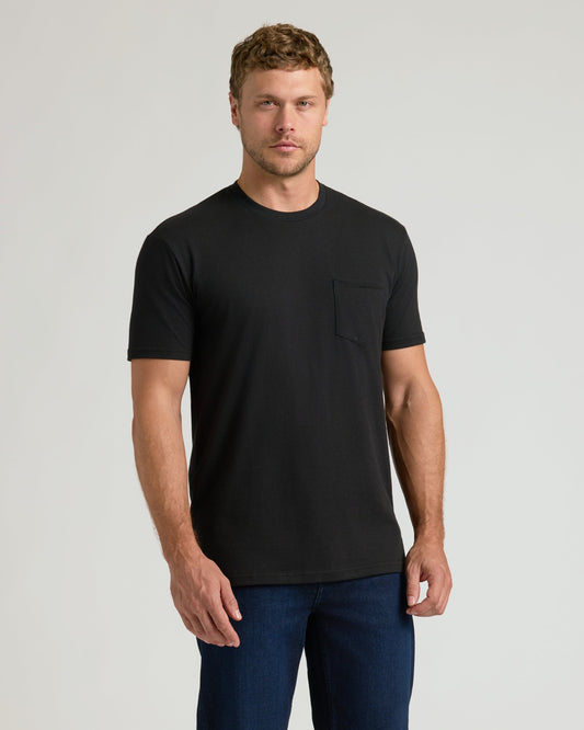 Black Pocket Crew Tee