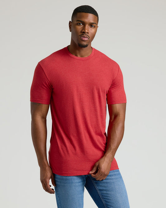 Dark Heather Lava Tall Straight Hem Crew Neck T-Shirt