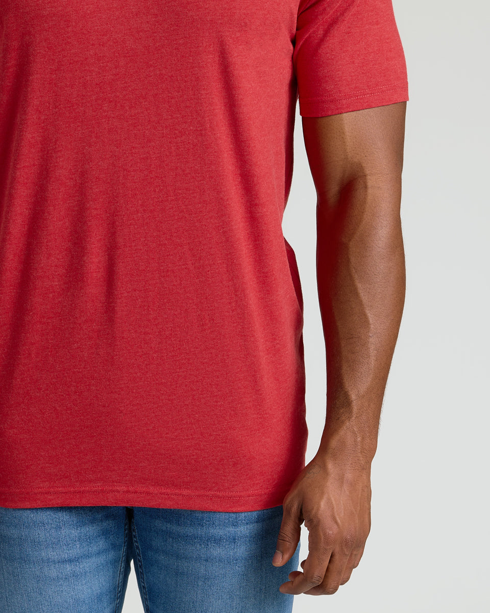 Dark Heather Lava Tall Straight Hem Crew Neck T-Shirt