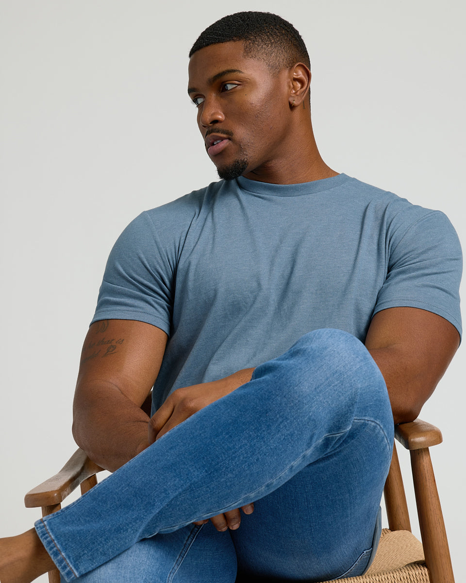 Dark Heather Tempest Tall Straight Hem Crew Neck T-Shirt