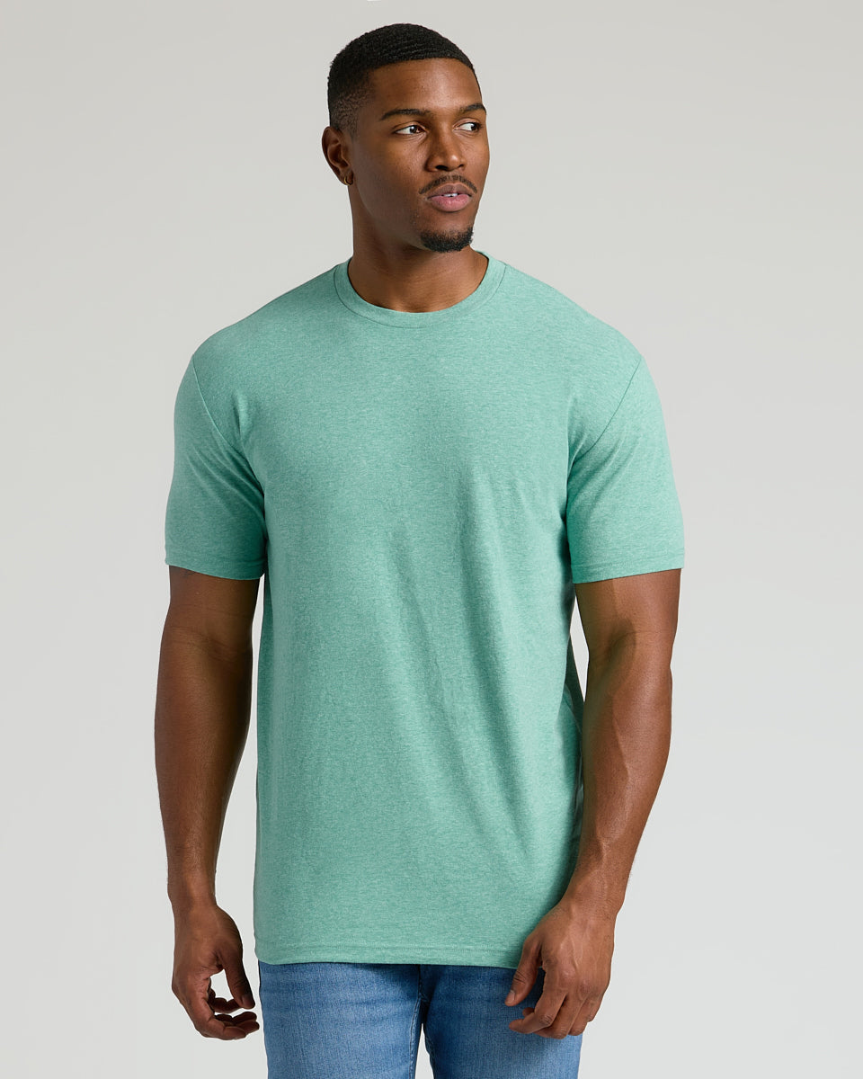 Light Heather Greenery Tall Straight Hem Crew Neck T-Shirt