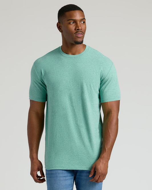 Light Heather Greenery Tall Straight Hem Crew Neck T-Shirt
