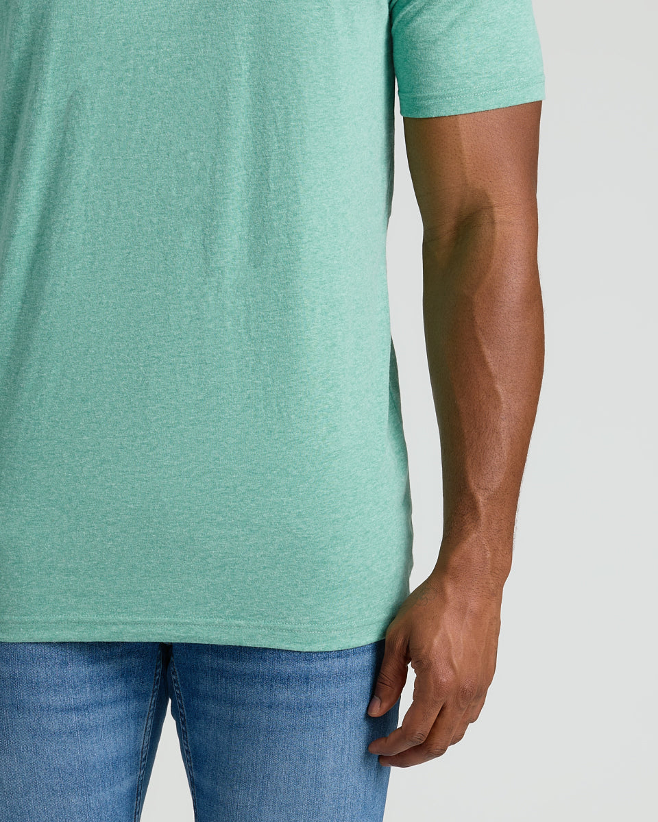 Light Heather Greenery Tall Straight Hem Crew Neck T-Shirt