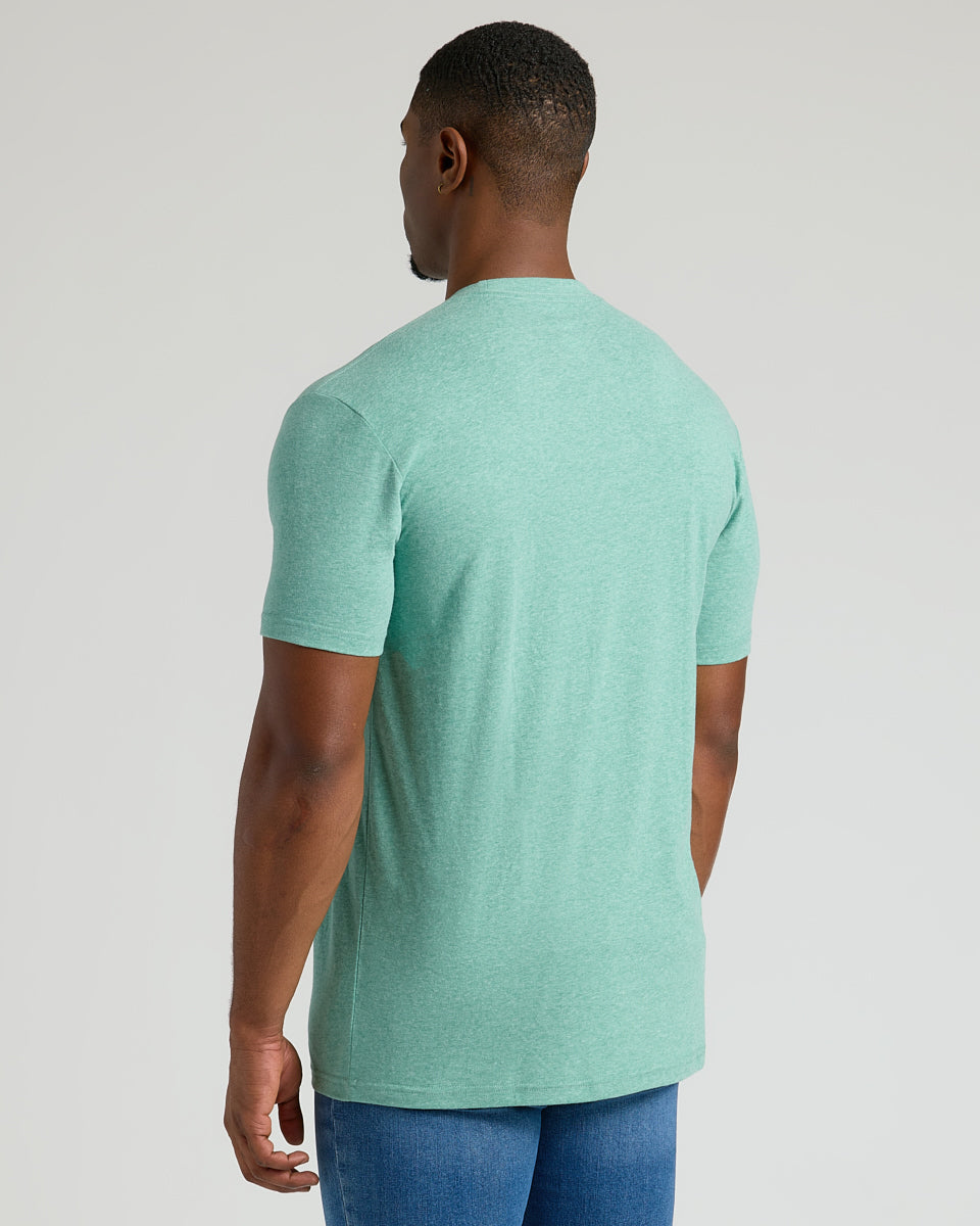 Light Heather Greenery Tall Straight Hem Crew Neck T-Shirt