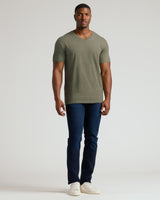 Heather Military Green Tall Short Sleeve Classic V-Neck