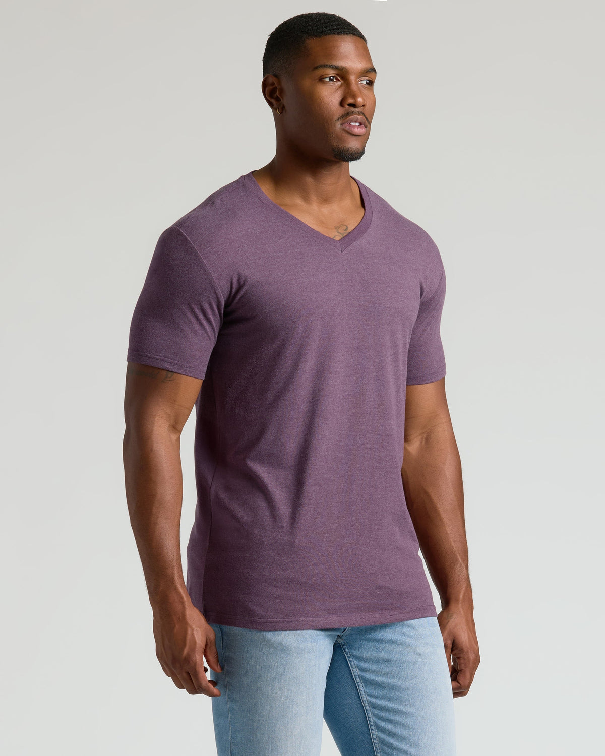 Dark Heather Plum Tall Classic V-Neck