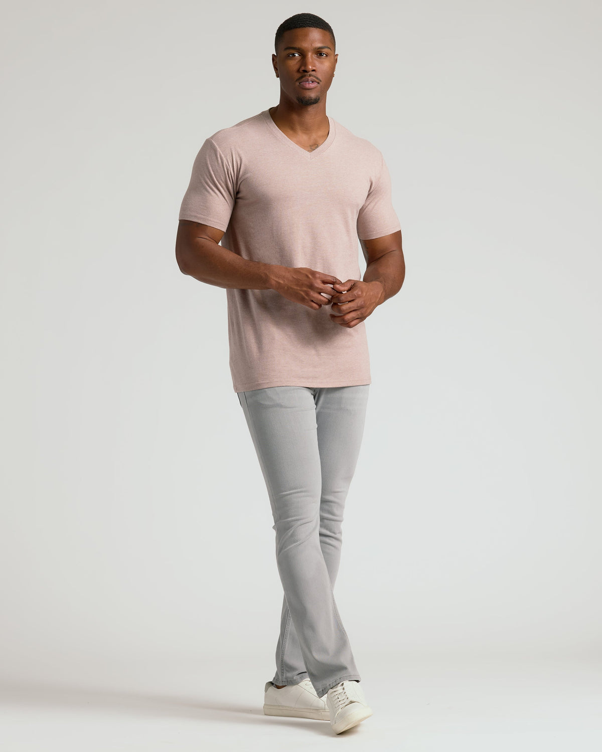 Light Heather Slate Mauve Tall Classic V-Neck