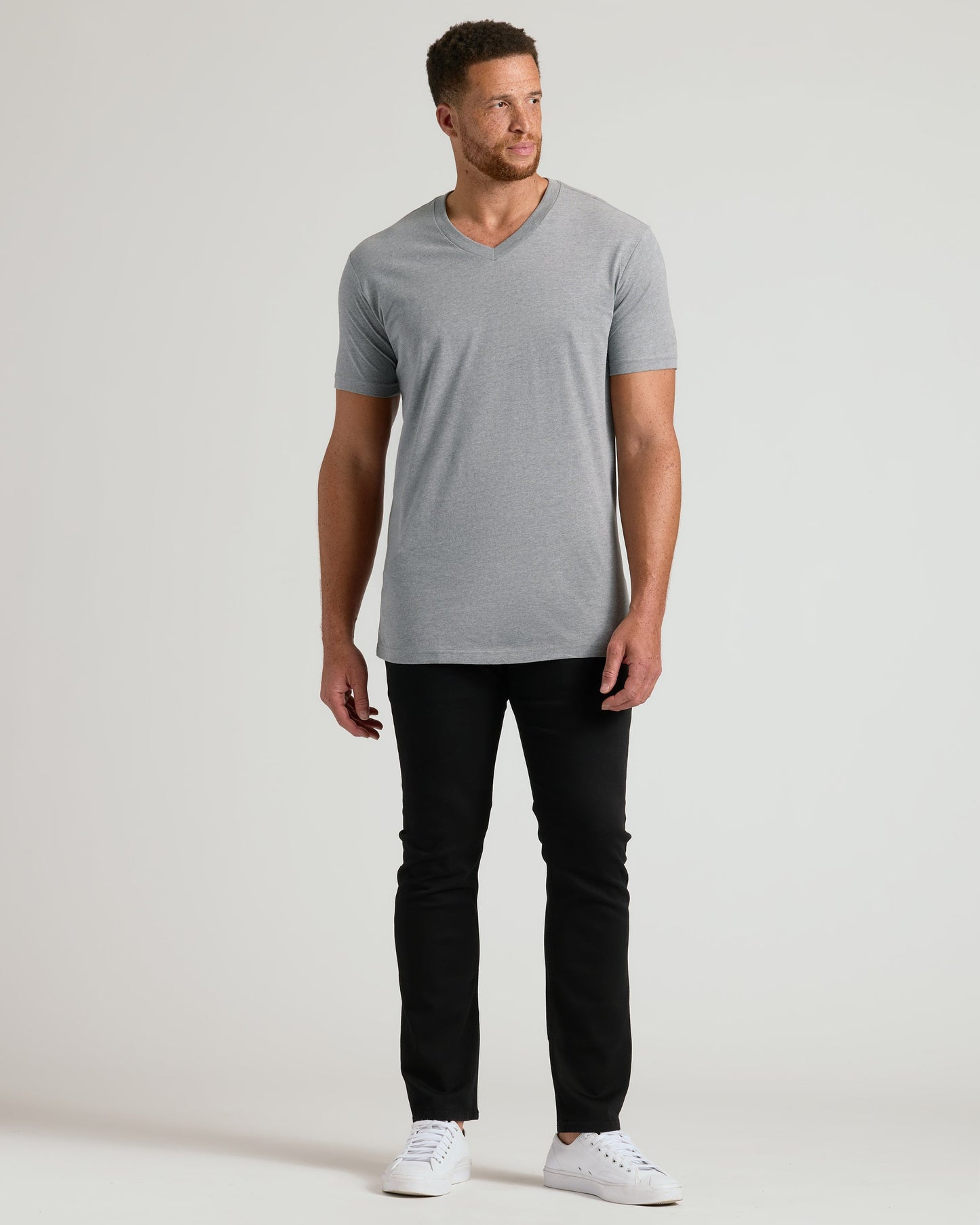 Heather Gray Tall Short Sleeve Classic V-Neck