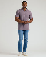 Dark Heather Amethyst Short Sleeve Tall Polo
